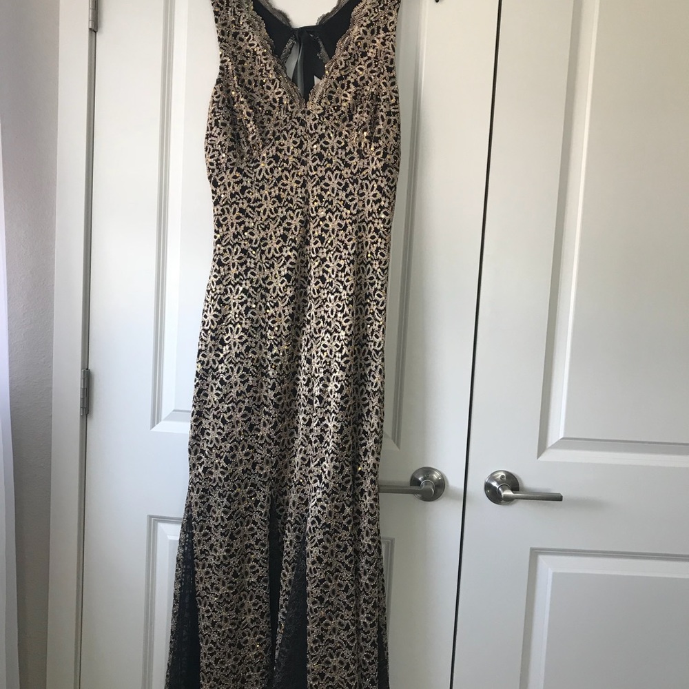 Gold and black prom dress